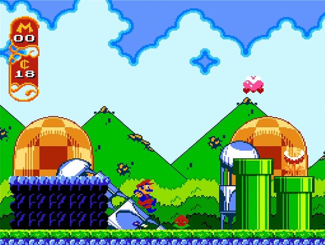 これは、スーパーファミコンのアドオンであるプレイステーションのスーパーマリオゲームがどのように見えたかです