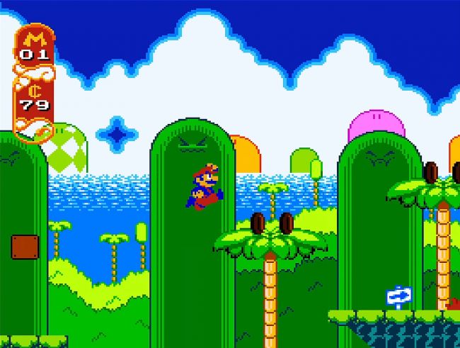 これは、スーパーファミコンのアドオンであるプレイステーションのスーパーマリオゲームがどのように見えたかです